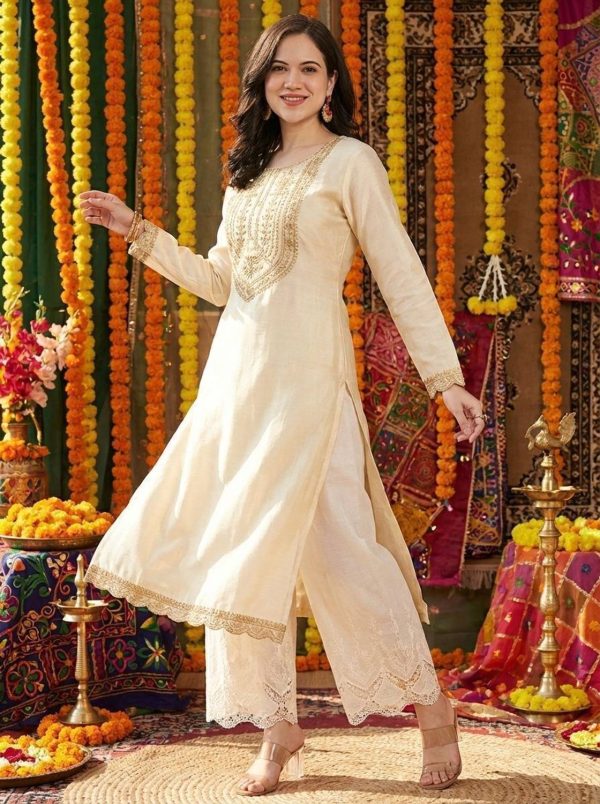 HOUSE OF SETHIA Women Embroidered Straight Kurta
