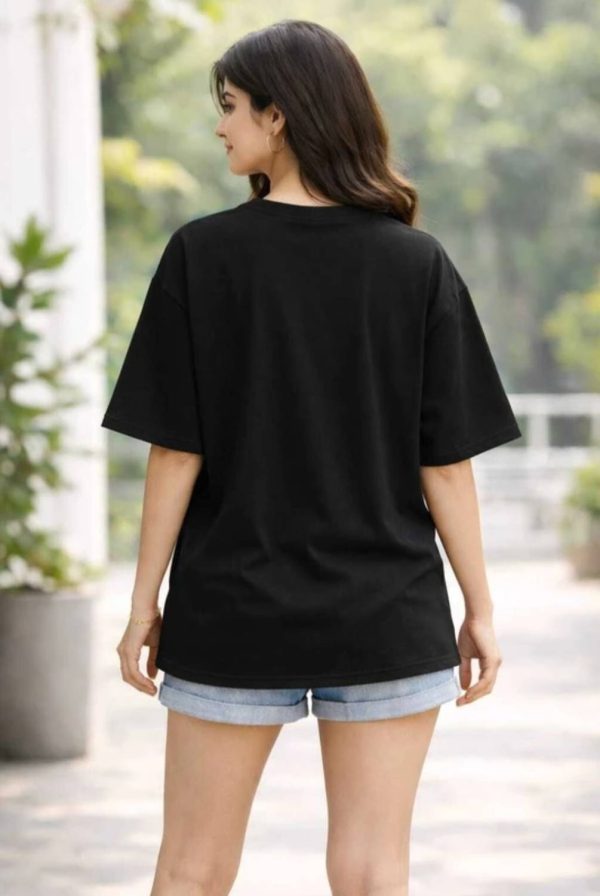 HouseOfCommon Colorblock Women Round Neck Black T-Shirt