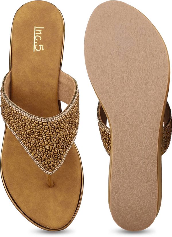 Inc.5 Ethnic Solid Round Toe Wedges Heels Women Heels