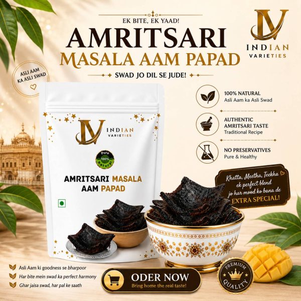 Indian Varieties Amritsari Masala Aam Papad | Chatpata Mango Candy | Sweet & Spicy Fruit Snack Masala Mango Candy