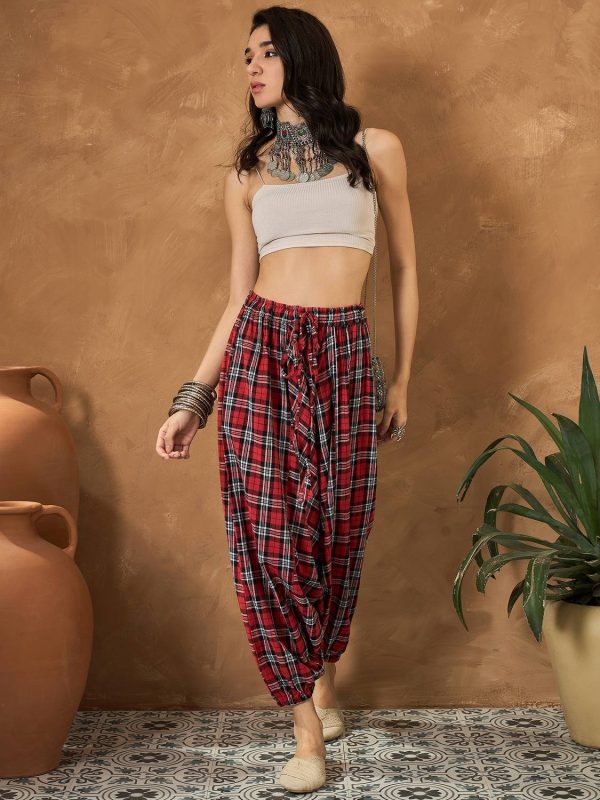 InWeave Checkered Cotton Women Harem Pants