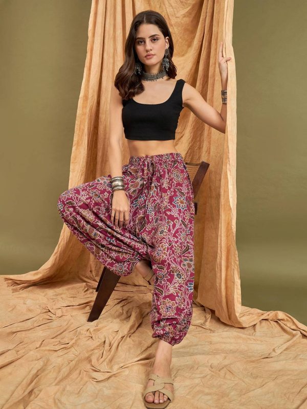 InWeave Floral Print Rayon Women Harem Pants