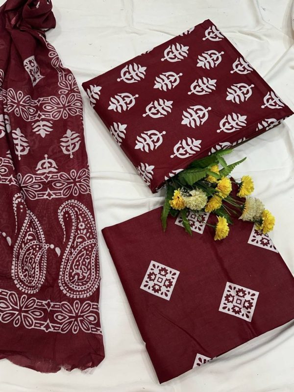 IshwarCreation Cotton Blend Printed Salwar Suit Material
