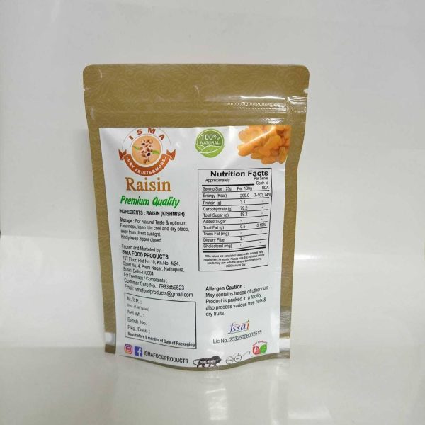 Isma food products Dry Fruits Raisins (Kishmish) for Daily Use – 150 g Raisins