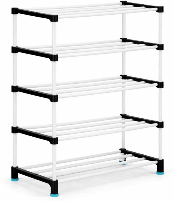 it'monk 5 Layer Shoe Rack Organizer for Home | Multipurpose Storage Stand Black Plastic Shoe Rack