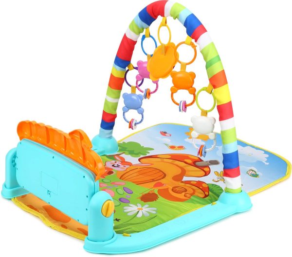 J K INTERNATIONAL Baby Play Gym Kick and Play Piano Mat Newborn Toy for Boy and Girl 0-18 Month Lights and Music Activity Toys