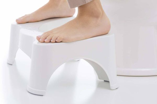 JIGSHTIAL Plastic Toilet Foot Supporter Stool for Western Toilet Scientific Angle Anti-Slip for Better Posture Bathroom Stool
