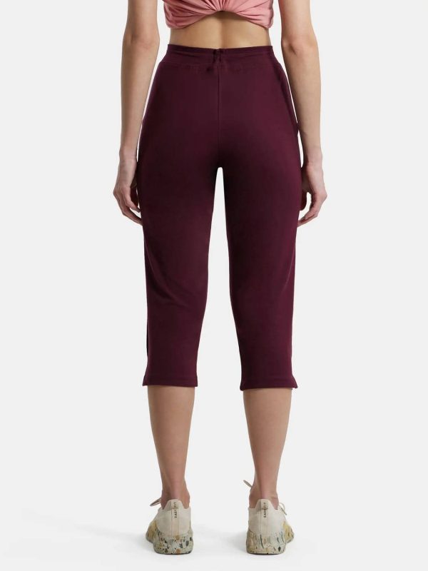 JOCKEY 1300 Super Combed Cotton Elastane Stretch Women Purple Capri