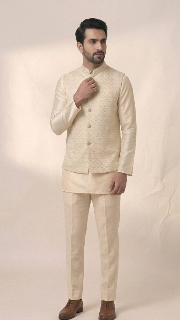 Kaashi Couture Embroidered Men Waistcoat