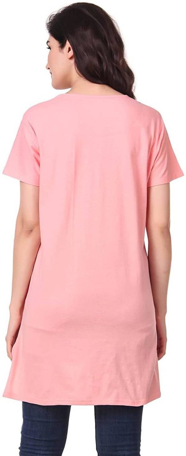 Kanchan World Printed Women Round Neck Pink T-Shirt