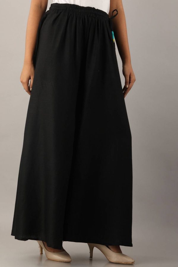 KANCHUK Flared Women Black Trousers