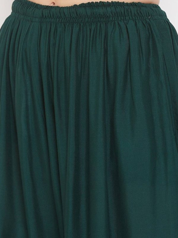 kanjilal Flared Women Dark Green Trousers