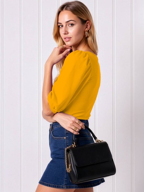 Kashonaa Casual Solid Women Yellow Top