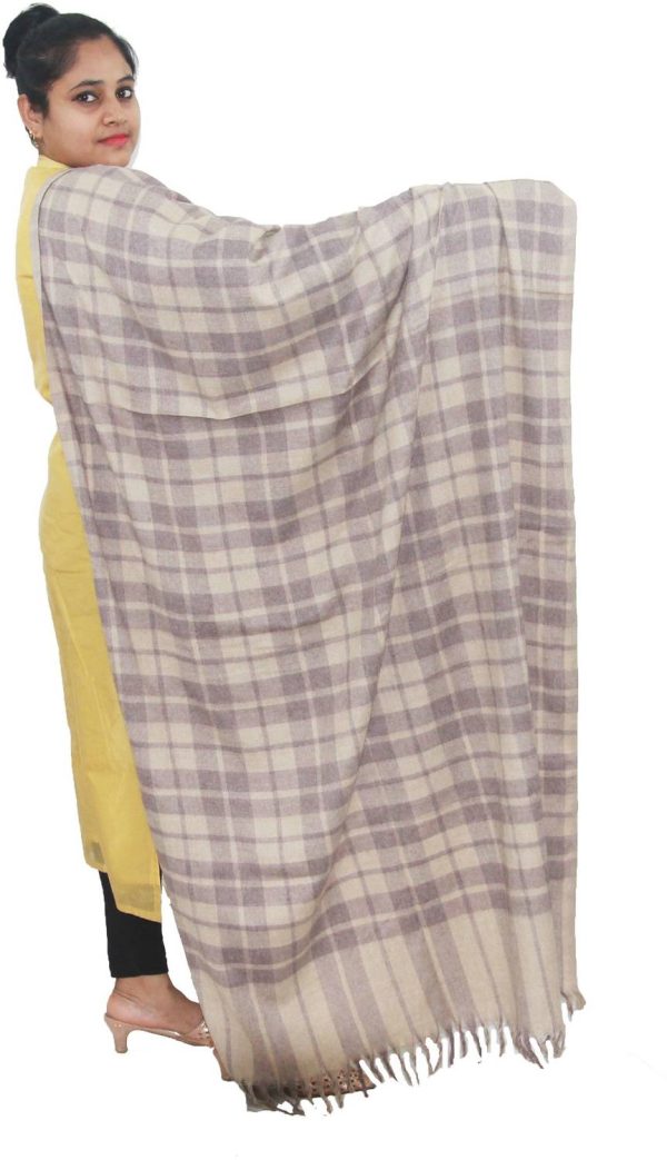 KAVIM Wool Checkered Women, Men Shawl