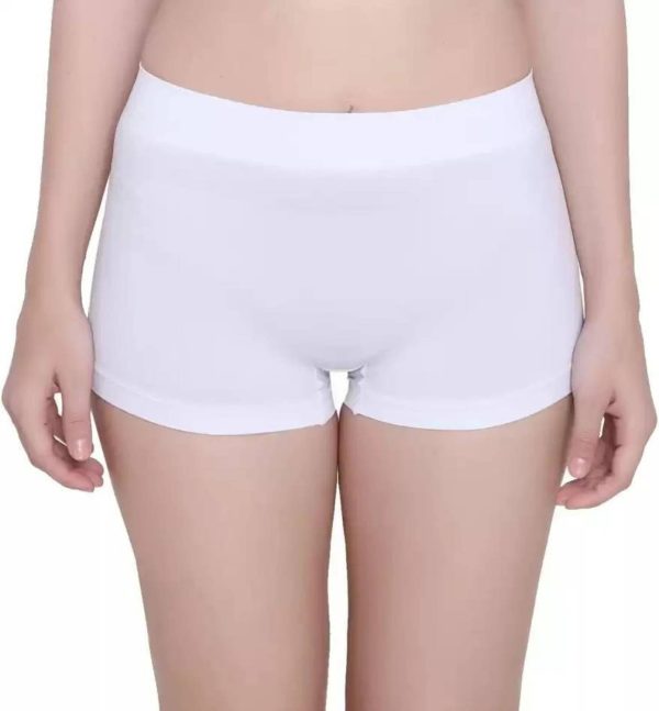 Kesar Lingeries Solid Women White Compression Shorts, Sports Shorts, Boxer Shorts, Regular Shorts, Casual Shorts