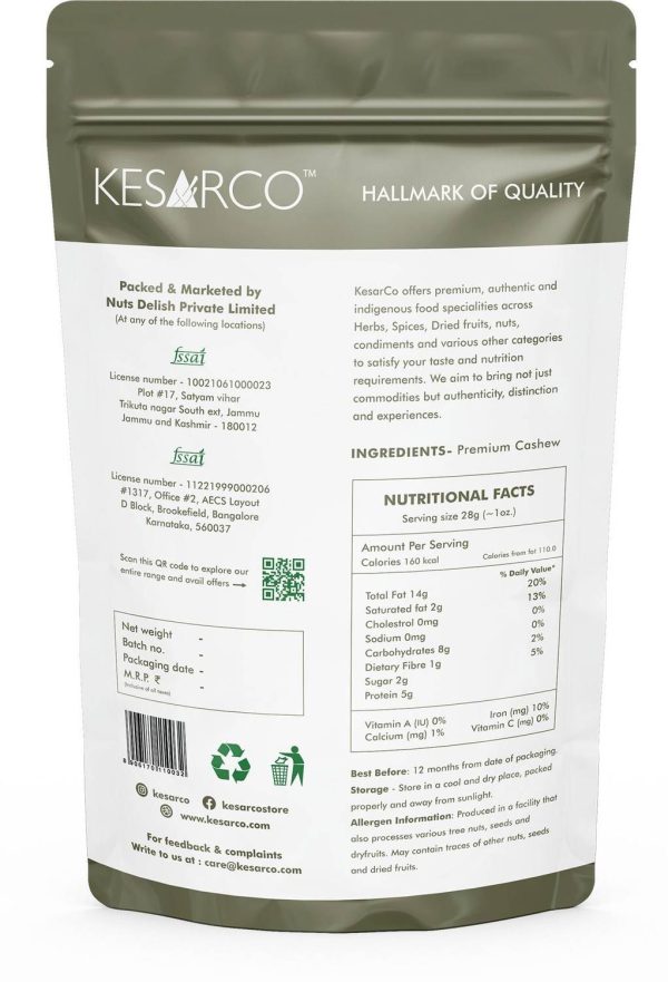 KESARCO Dry Fruits Gift box | Cashew & Raisin combo |500gm each | 1 kg Combo