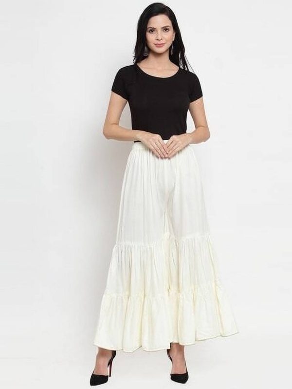 kesariya balam Flared Women White Trousers