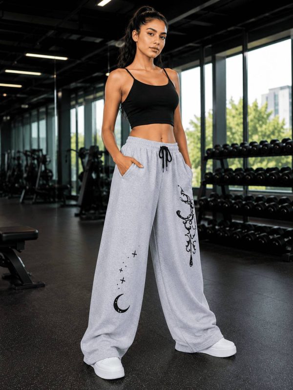 Kiba Retail Printed Women Grey Track Pants