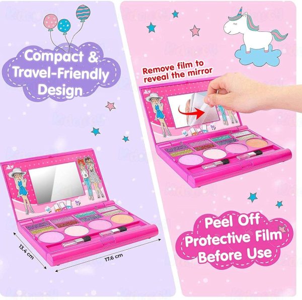 KIDOLOGY Kids Makeup Kit for Girl Makeup Set for Age 3+ Year Birthday Gift (Laptop Shape)