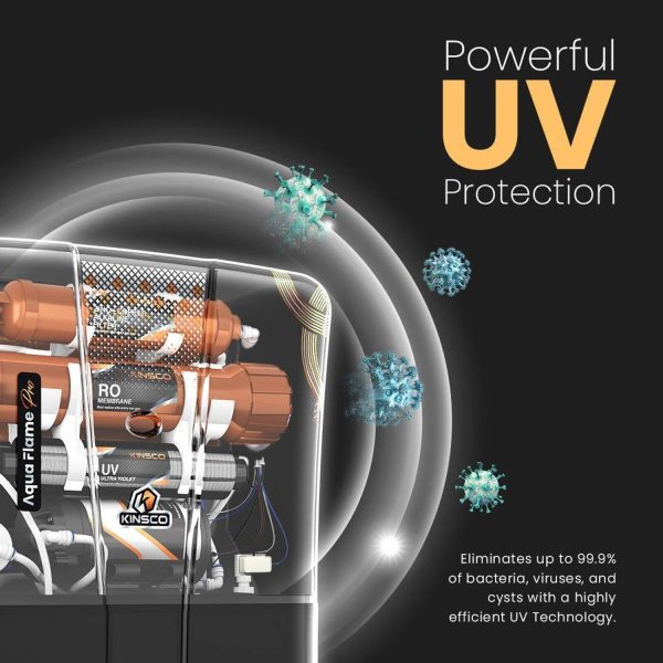 Kinsco Aqua Flame Pro ISI Mark with Zinc Copper and Alkaline Tds Adjuster 15 L RO + UV + UF + Copper + Alkaline Water Purifier
