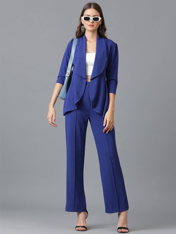 KOTTY 2 Pc Coat Set (Blazer&Pant) Solid Women Suit