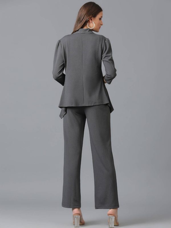KOTTY 2 Pc Coat Set (Blazer&Pant) Solid Women Suit