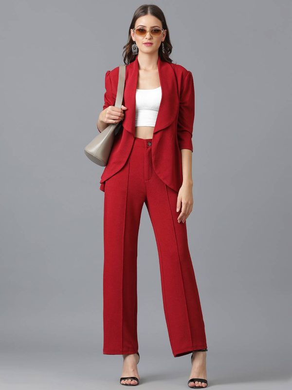 KOTTY 2 Pc Coat Set (Blazer&Pant) Solid Women Suit