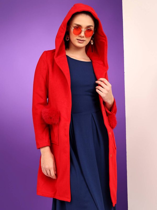 KOTTY Cotton Blend Solid Coat