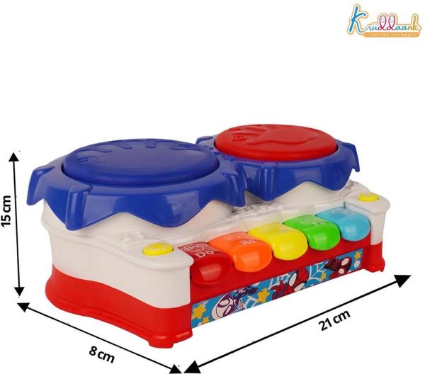 Kriiddaank Spiderman Theme Drum and Piano - Interactive Music Toy Superhero Kit - Fun