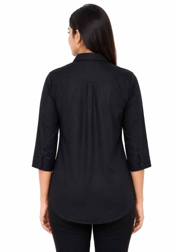 krishnam clothing Women Solid Casual Black Shirt