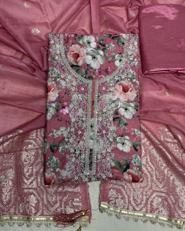 KTexttiles Art Silk Printed Salwar Suit Material