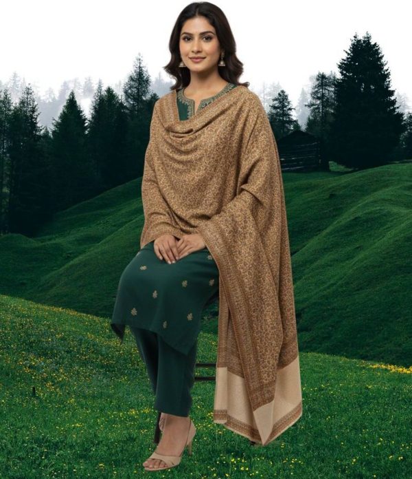 Kti Wool Geometric Print Women Shawl