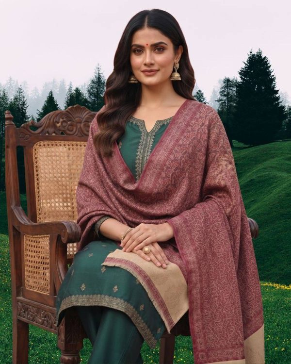 Kti Wool Geometric Print Women Shawl