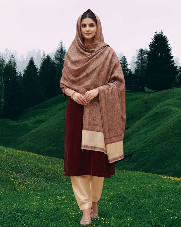 Kti Wool Geometric Print Women Shawl