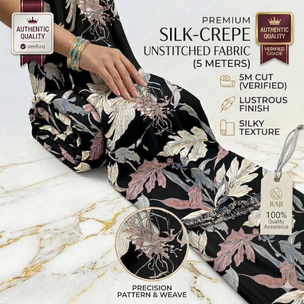 KurtiKo Crepe Floral Print Gown/Anarkali Kurta & Bottom Material