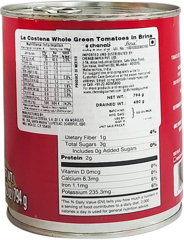 La Costena Tomatillos – Whole Green Tomatoes