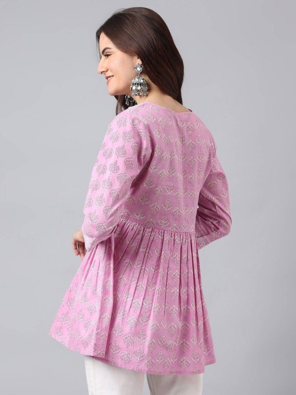 Lascaux Casual Printed Women Pink Top