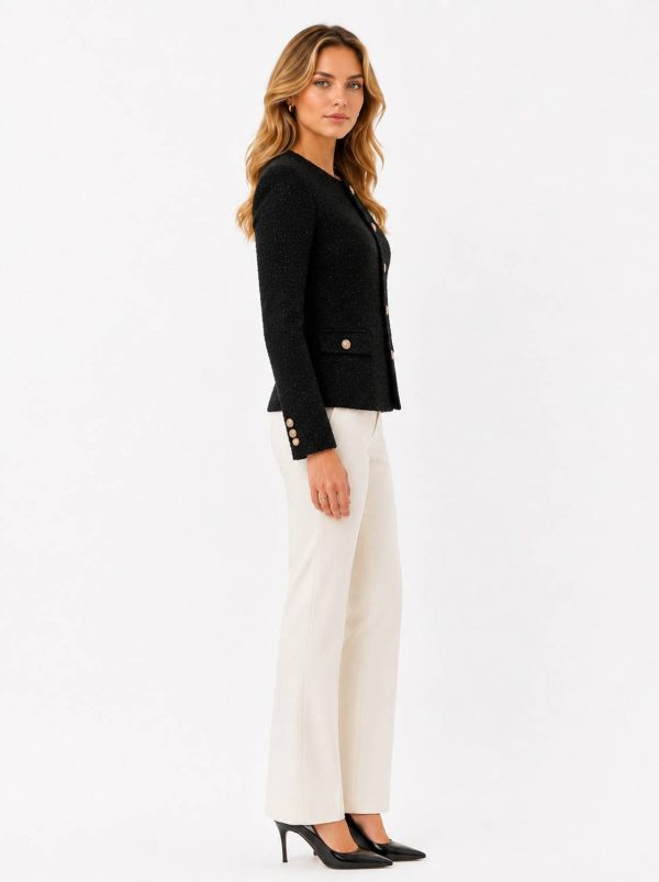 Lasoon Self Design Single Breasted Casual, Formal, Party Women Blazer