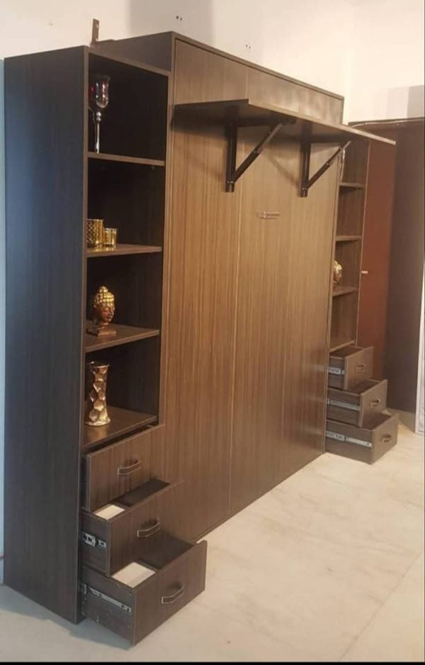 LCOVE Engineered Wood Bed + Wardrobe