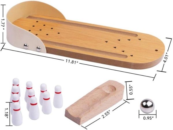 Little Mind Wooden Mini Desktop Parent-Child for Kids Fun Bowling Educational Board Games