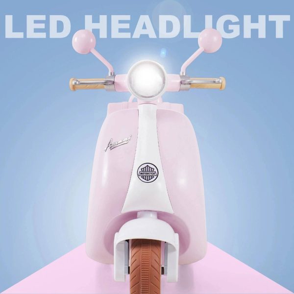 LITTLE RIDES Kids Battery Operated Scooter with LED Lights, Foot Pedal for Toddlers Aged 2–5 Scooter Battery Operated Ride On