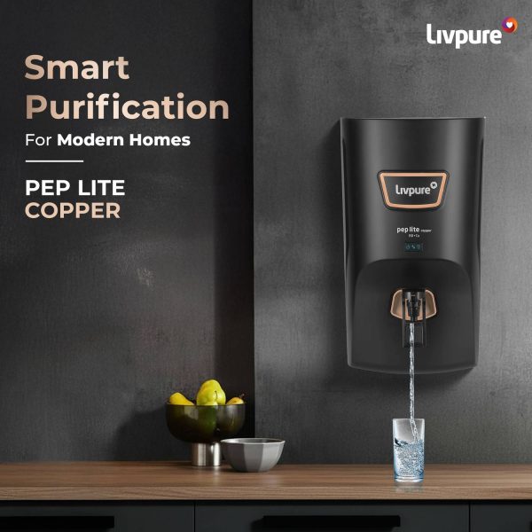 LIVPURE PEP LITE COPPER 7 L RO + Copper Water Purifier |6 Stage Water Purifier | Suitable for Borewell/Tanker/Municipal Water|