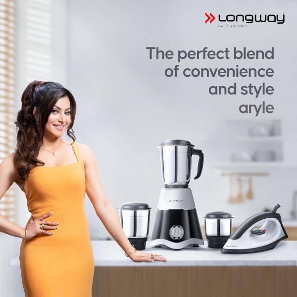 Longway Super Dlx with Kwid 1100 Watt Dry Iron Combo 500 W Juicer Mixer Grinder