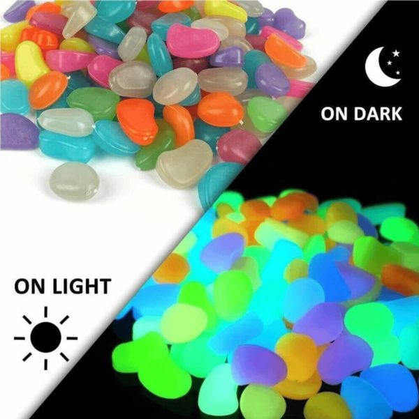 LUMOTY 100Pcs Luminous Stones Glow in The Dark
