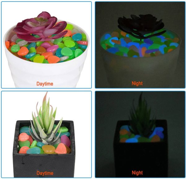 LUMOTY Radiam Glow in Dark Stone Reguler Round Plastic Stone (100 Pices)