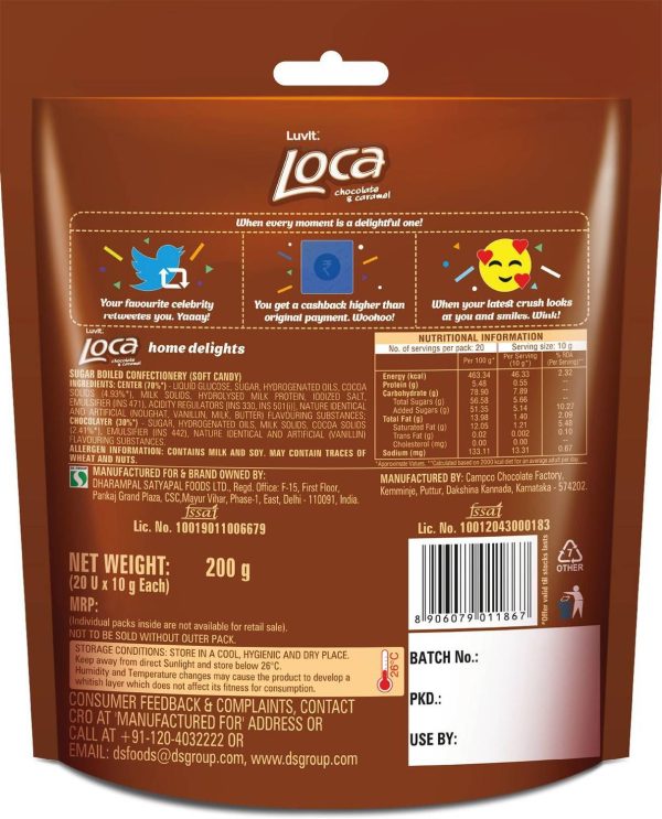 LuvIt Luvlt Loca Home Delight Choco Caramel Bar with Nougat | Homepack | Bar