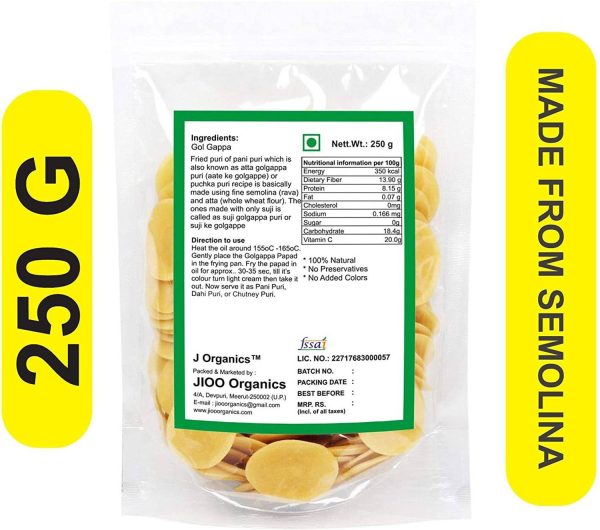 MAHA LAXMI WIRE PRODUCTS Dry GOL Gappa | Ready to Fry | Pani Puri Papad Fryums