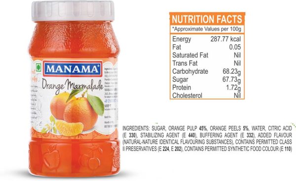 MANAMA Orange Marmalade, Orange Peels, Jam