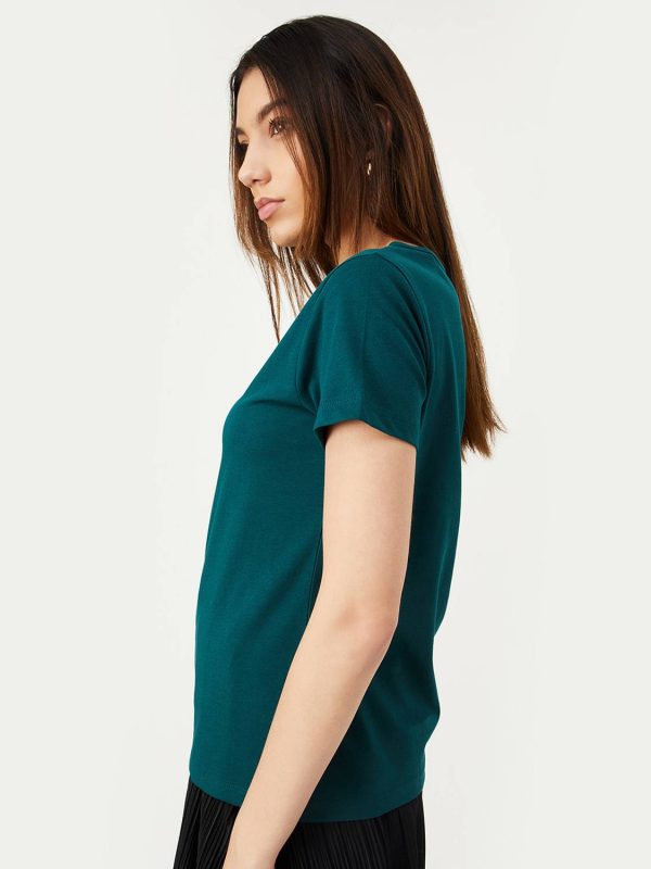 MAX Casual Self Design Women Green Top