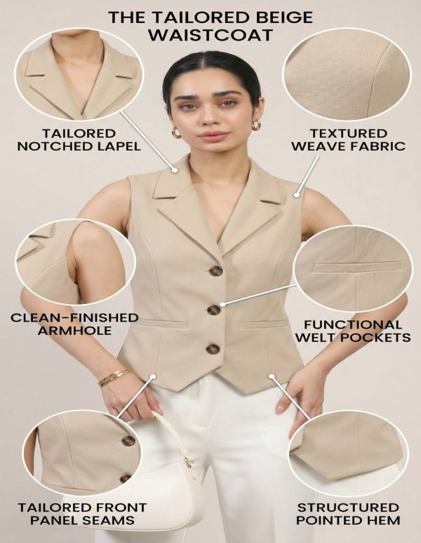 MAYKR Solid Women Waistcoat